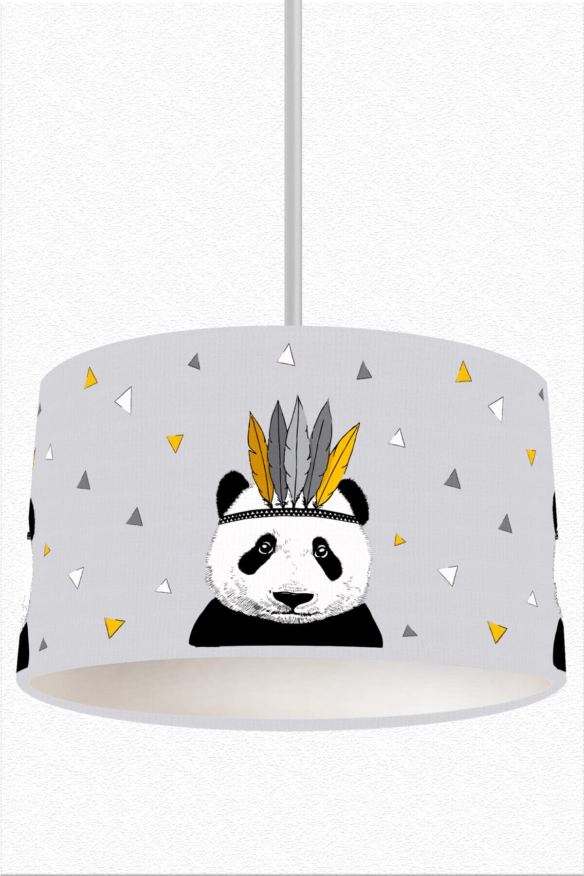 JUNİOR HOME CONCEPT Kızılderili Panda Figürlü Cocuk Odası Sarkıt Avize