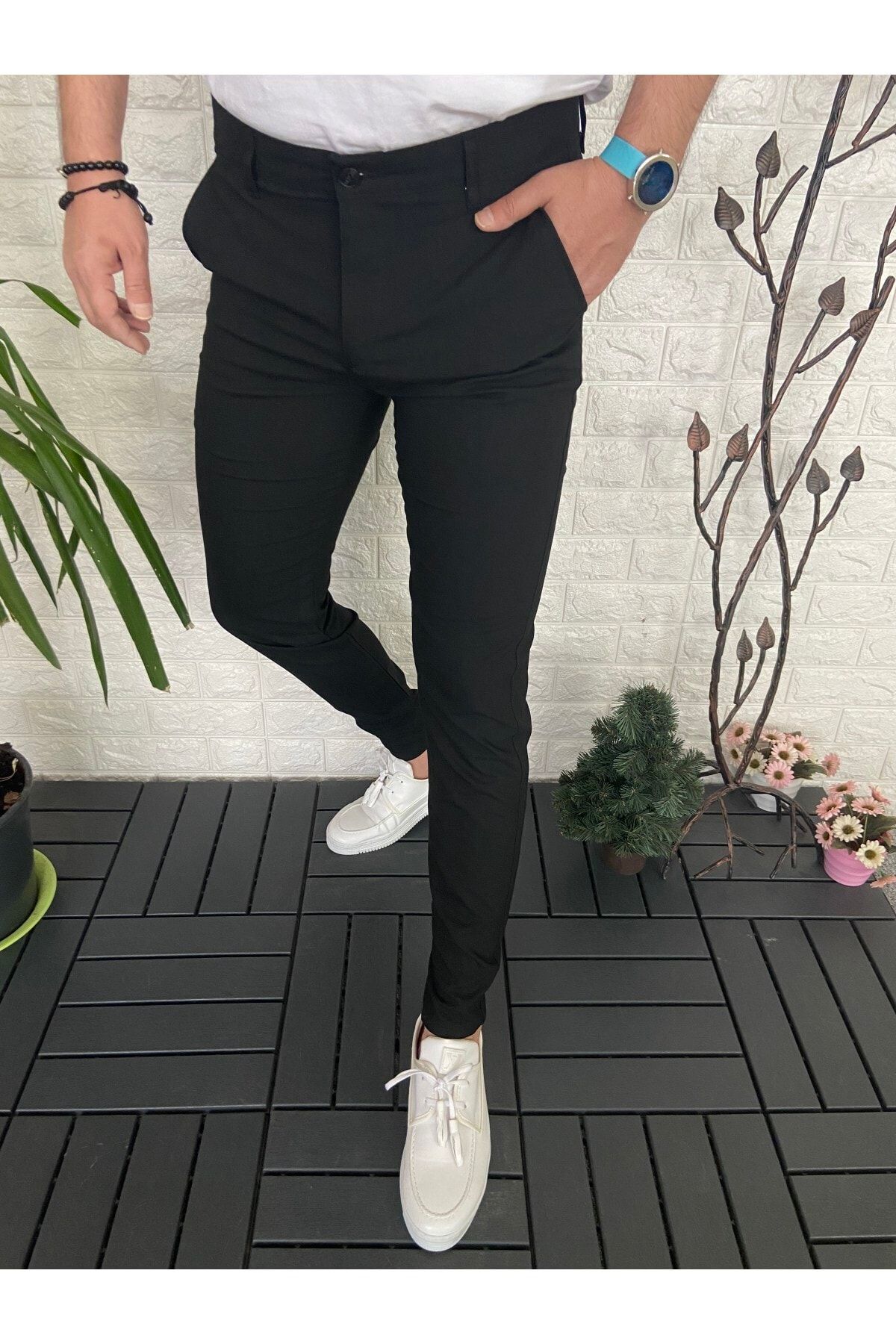 Ser Joven Erkek Slim Fit Siyah Kumaş Pantolon