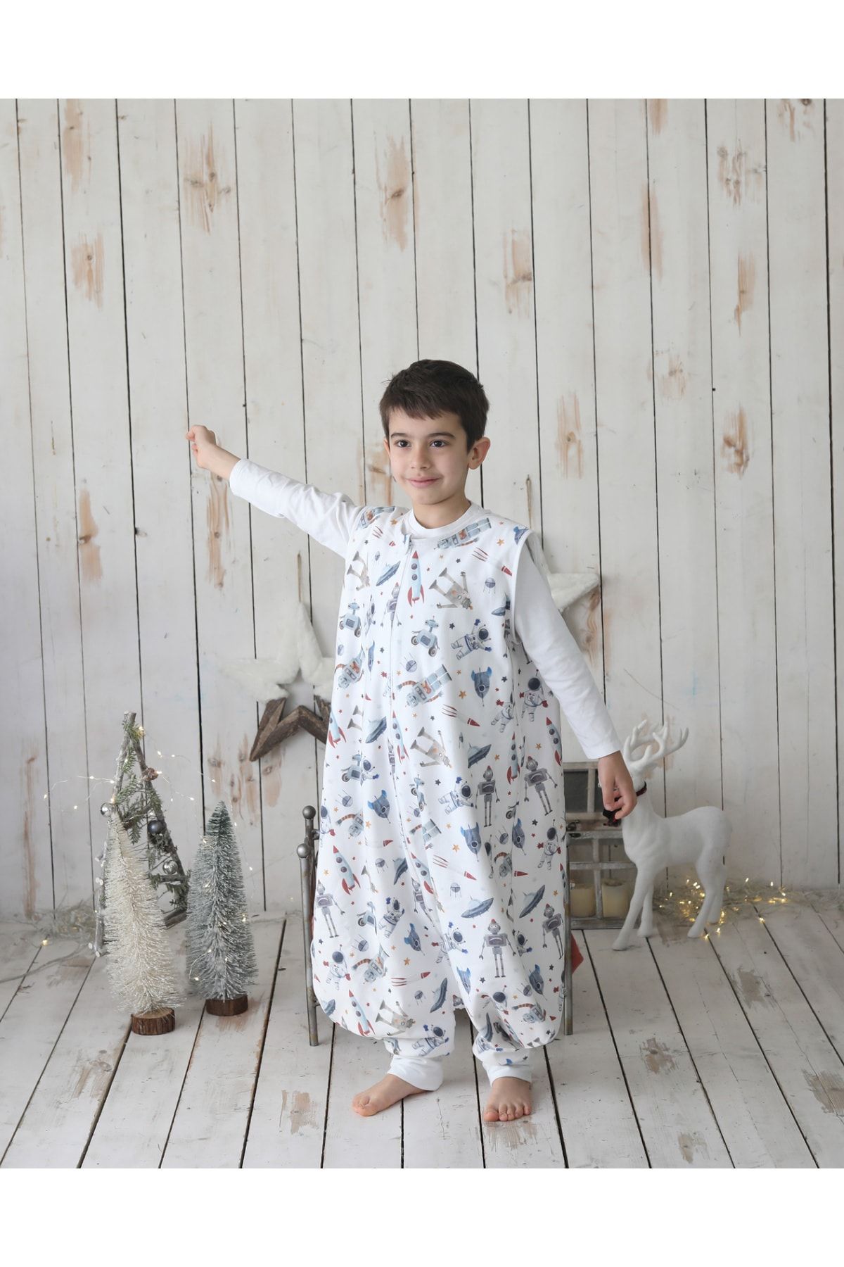ninna kids organik cift kat kislik baharlik bebek cocuk uyku tulumu 1 tog uzay yolculugu fiyati yorumlari trendyol