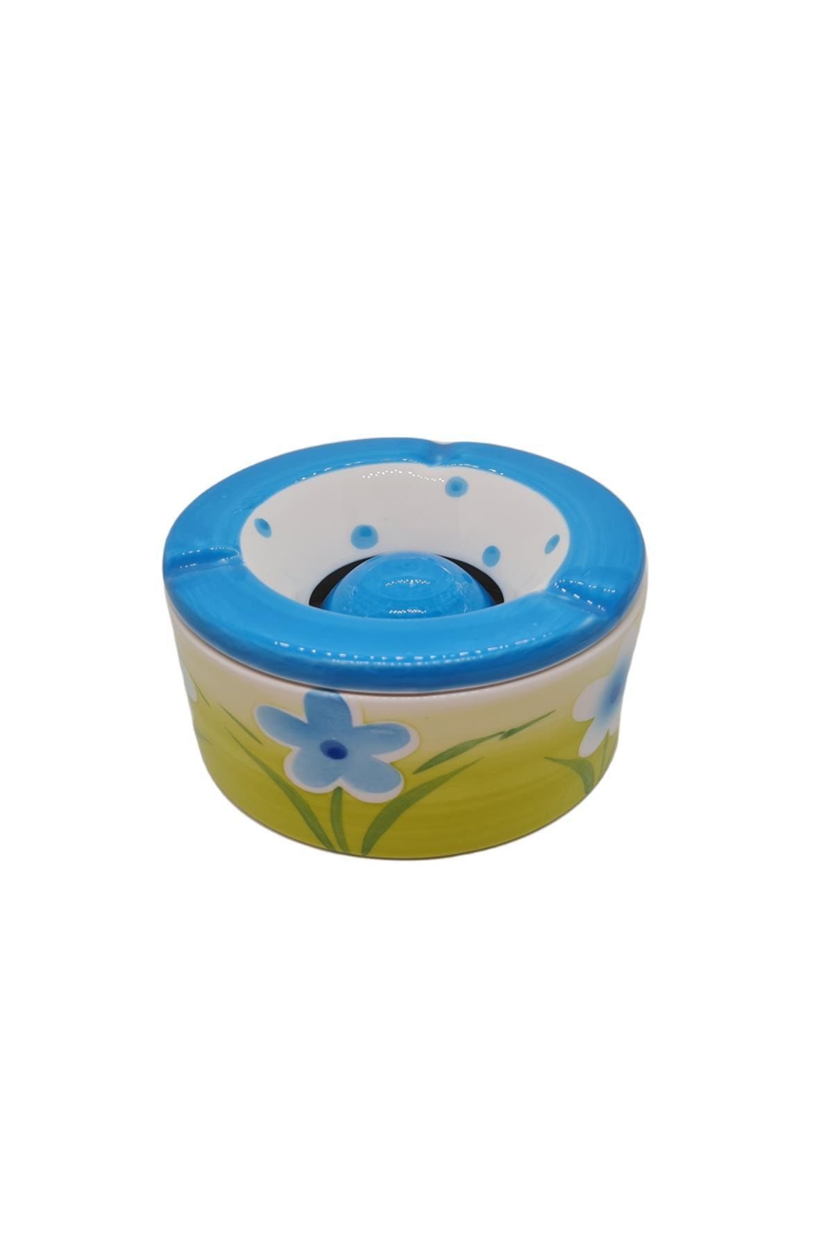 Cool Saloon Seramik Ev Küllüğü Mavi Çiçekler 12cm