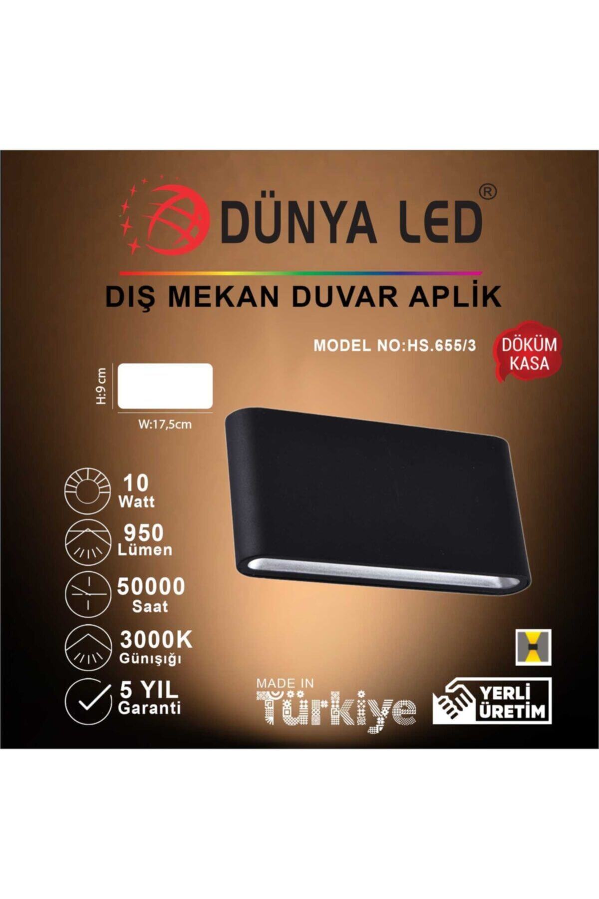 DÜNYA LED Hs.655/3 10w Dış Mekan Ledli Duvar Apliği Ip54