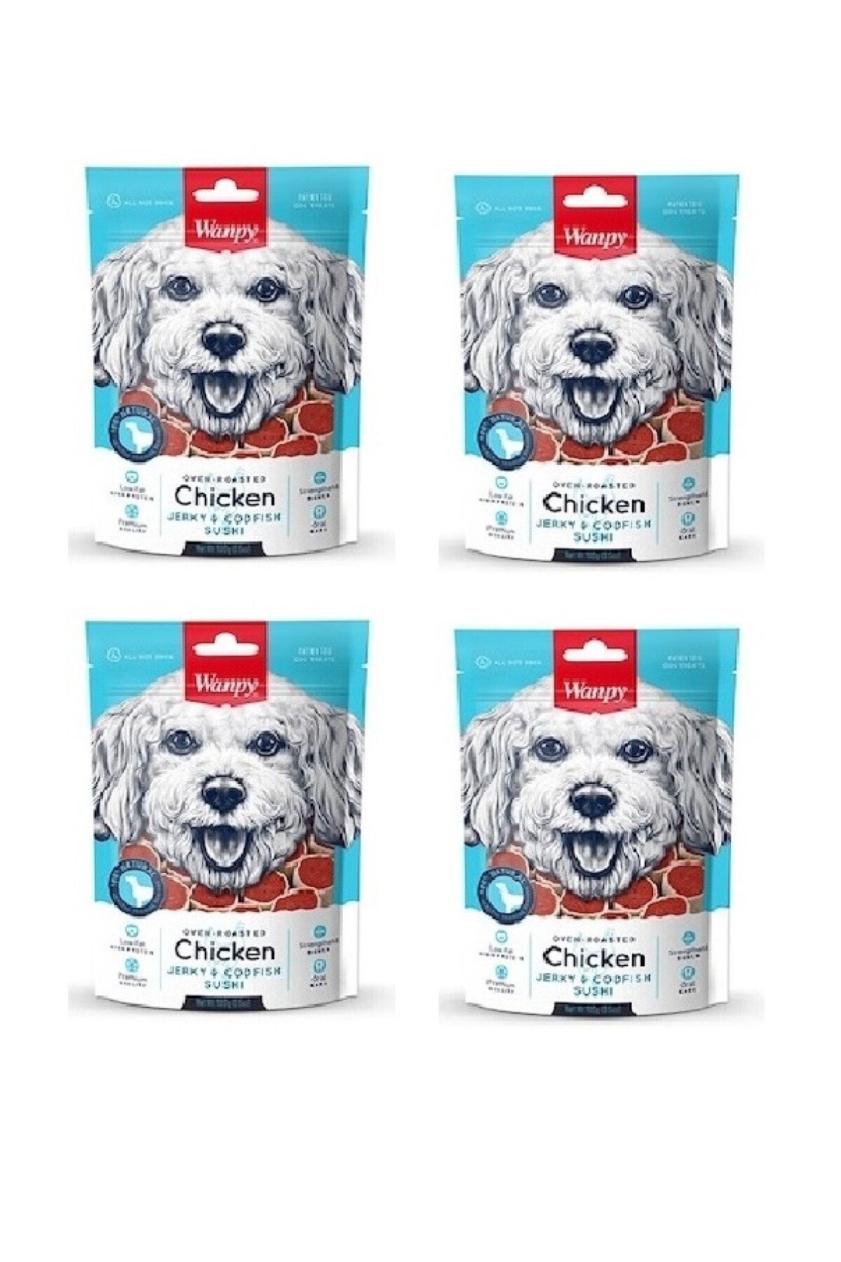 Wanpy Köpek Ödülü Tavuk Ve Morina Balıklı Sushi 100gr X 4 Adet