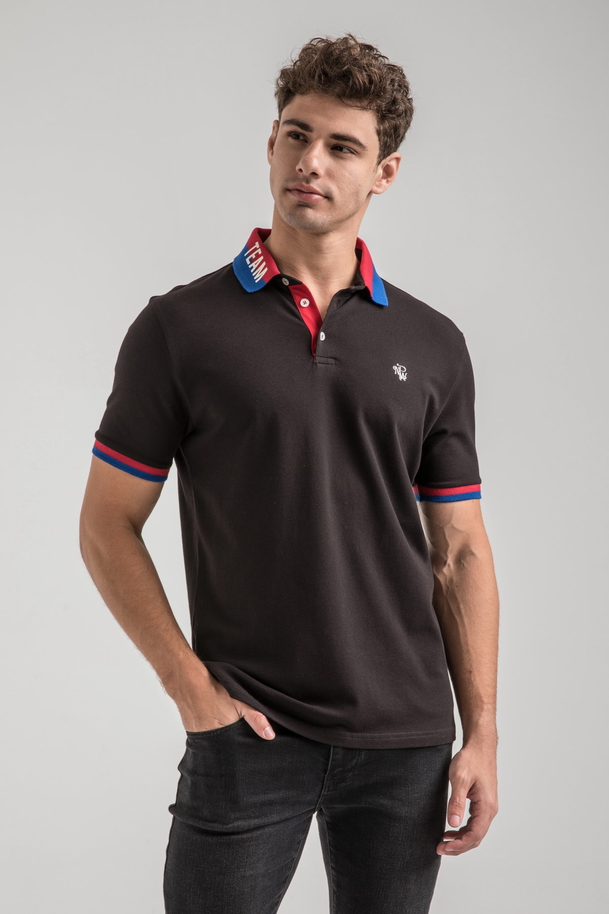 NEW WORLD POLO Kontrast Işlemeli & Dokulu Polo T-shırt