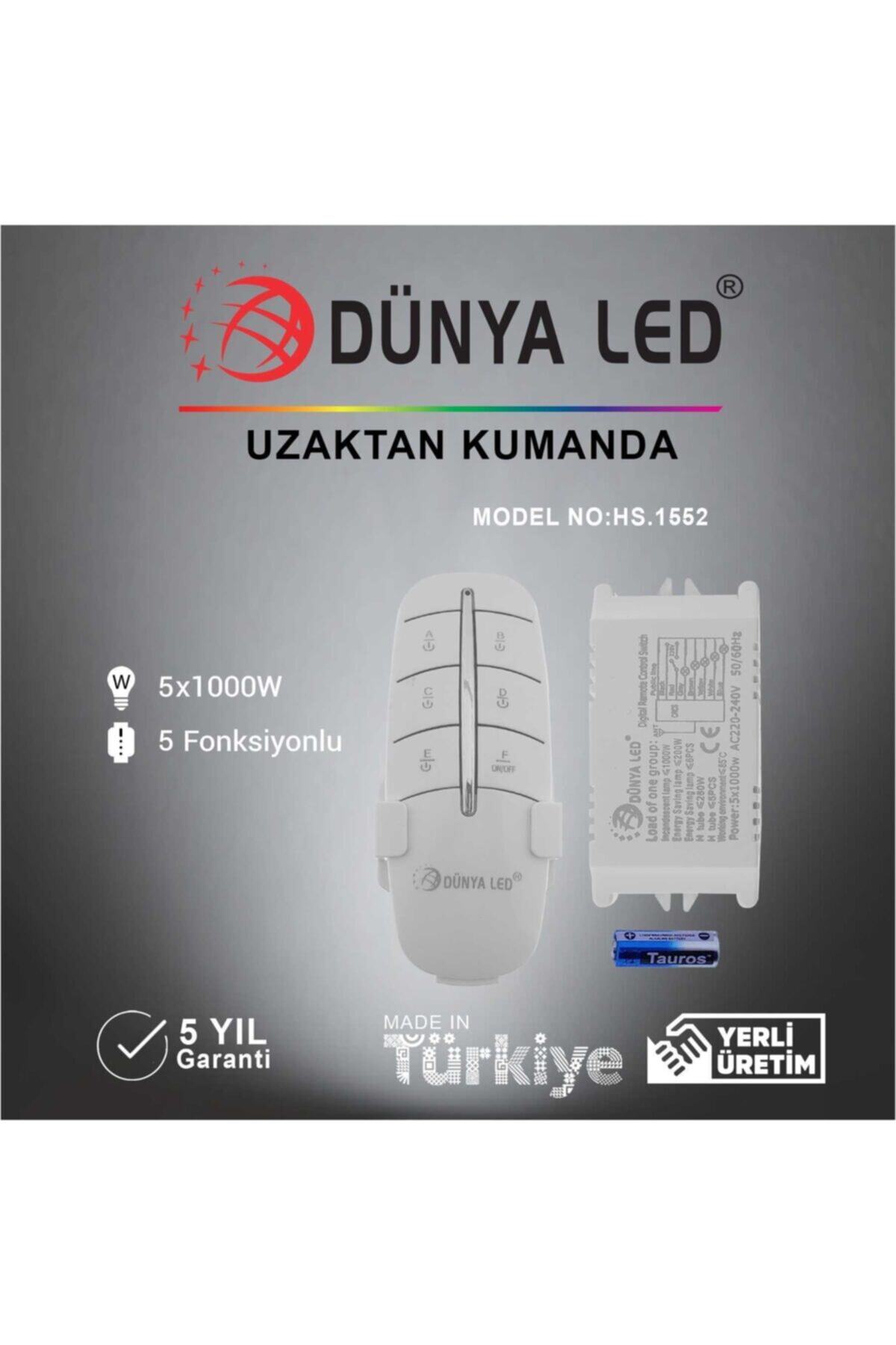 DÜNYA LED Hs.1552 5li Avize Kumandası