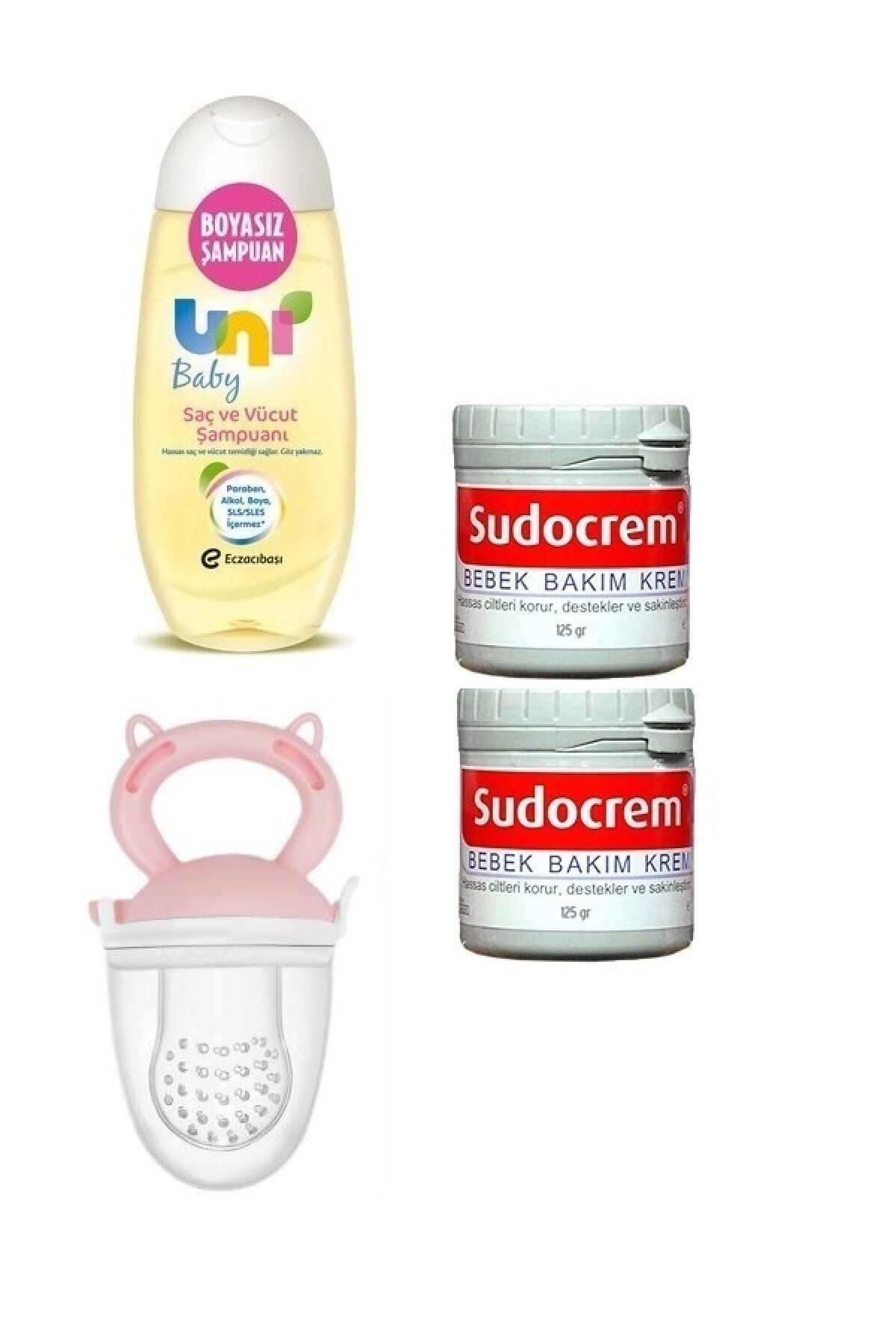 Uni Baby Şampuan 200 Ml+hem Yetişkinler Hem Bebekler Için Krem*2+meyve Süzgeci Pembe