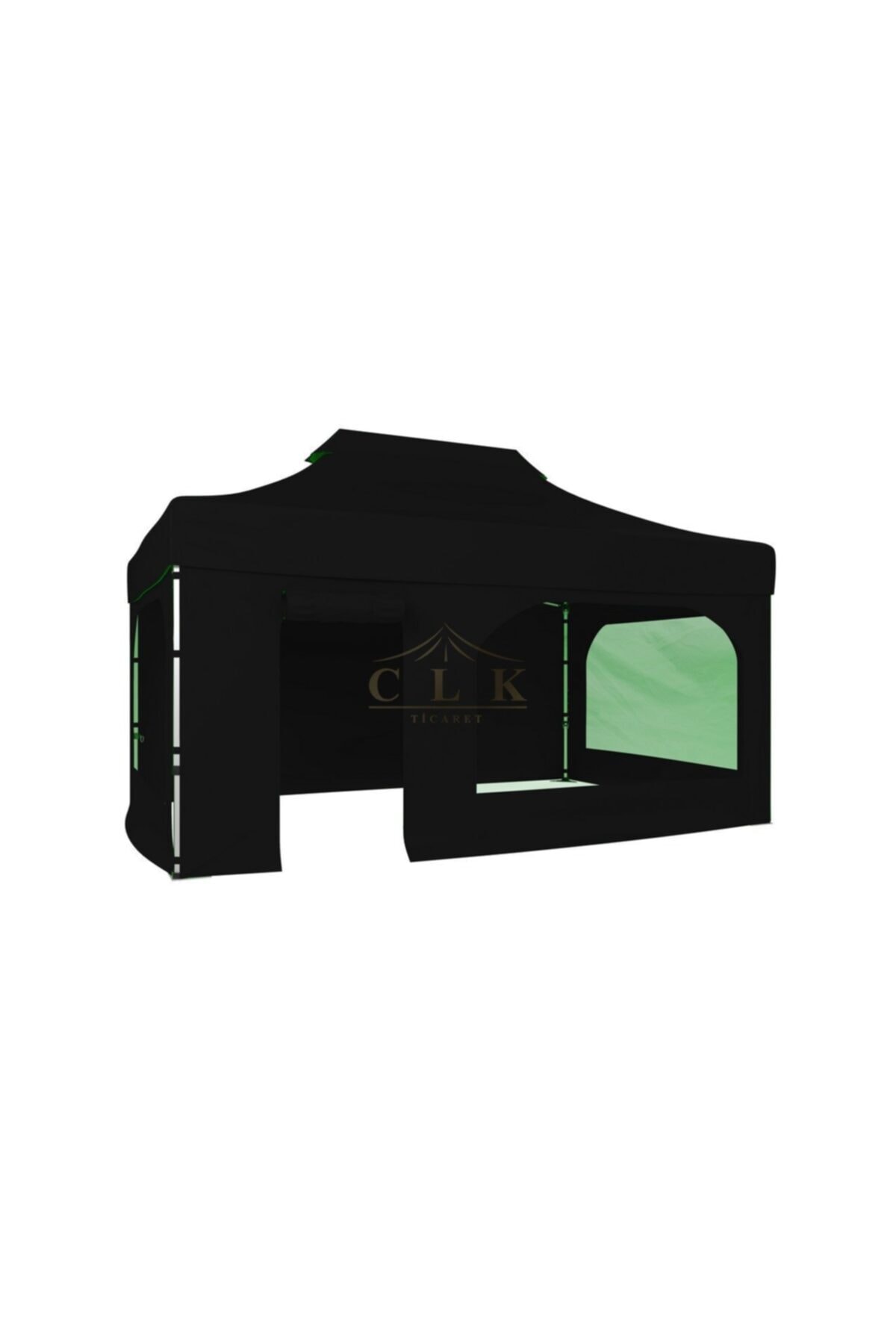 CLK Garden Clk 3x4,5 40mm Alüminyum Katlanabilir Tente 4 Kenar Kapalı Takım Pencereli Kapılı