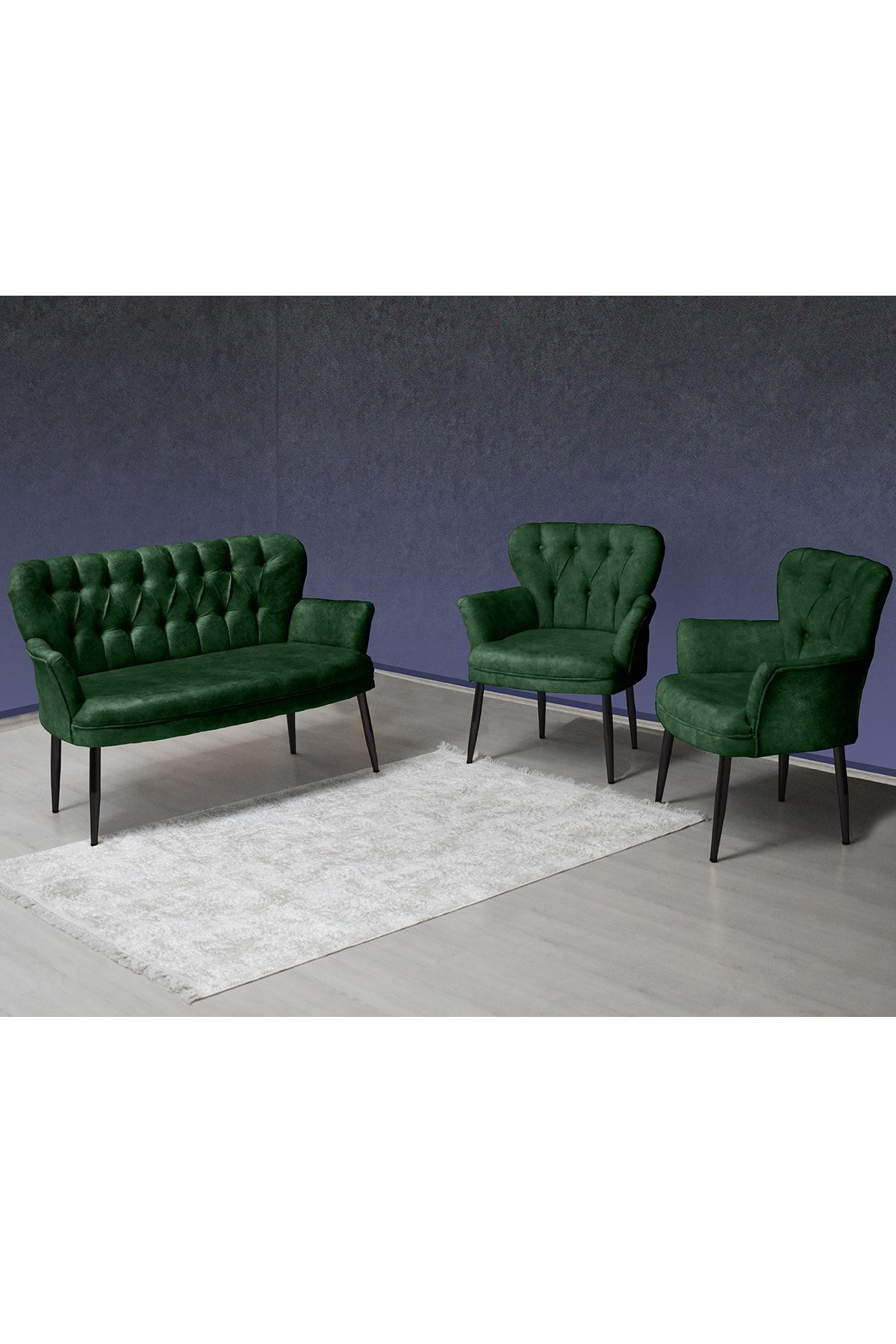 VIANEM Kollu Çay Seti 2+1+1 Balkon Ofis Cafe Bahçe Koltuk Takımı