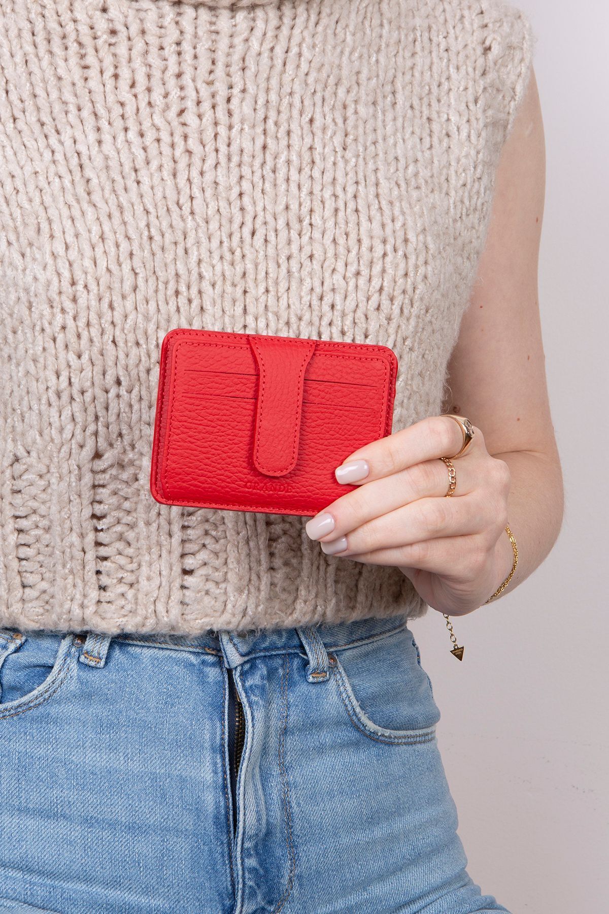 3607 نگهدارنده کارت مردانه مردان چرمی واقعی واقعی کیف پول قرمز