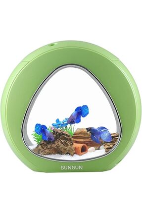 Akvaryum 6 Lt Yeşil Herşeyi Içinde Hazır Led Işıklı Akvaryum Image 1