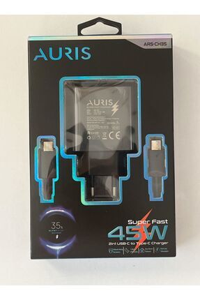 AURIS ARS-CH35 45W Süper Hızlı Şarj Cihazı - 2'li USB-C'den Type-C'ye Şarj Image 0