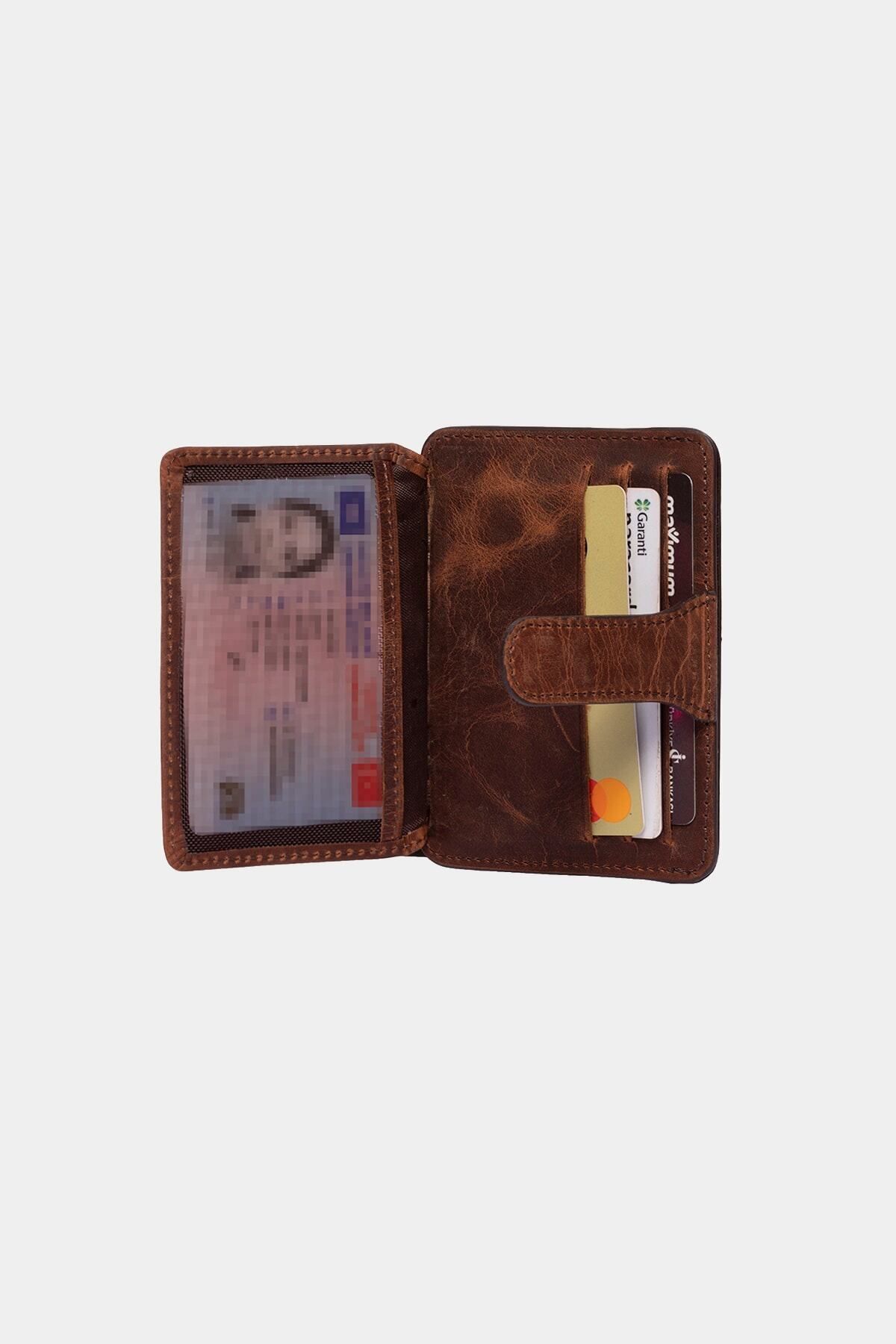 3607 کیف پول نگهدارنده واقعی کارت چرمی واقعی برای زنان و مردان برنزه باستانی