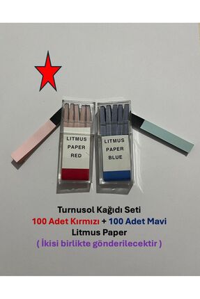Turnusol Kağıdı Seti ( 100 Adet/pk ) Kırmızı ( 100 Adet/pk ) Mavi - Litmus Paper Image 0