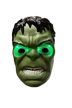 LED IŞIKLI MASKE IŞIKLI HULK MASKESİ LED LİGHT HULK MASK YEŞİL ADAM MASKESİ IŞIKLI CADILAR BAYRAMI M Image 0