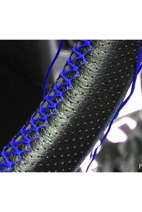 Mavi Dikişli Deri Dikme Direksiyon Kılıfı Image 2