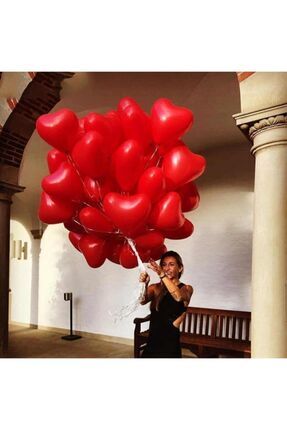 Kırmızı Kalpli Balon 10 Adet 12 Inç 30 Cm Parti Konsept Düğün Nişan Nikah Sevgili Doğum Günü Balonu Image 0