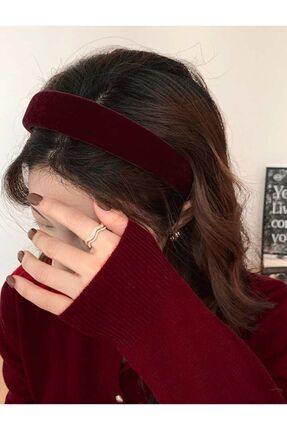 Kadın Bordo Büyük Kadife Taç Cd108 Image 0