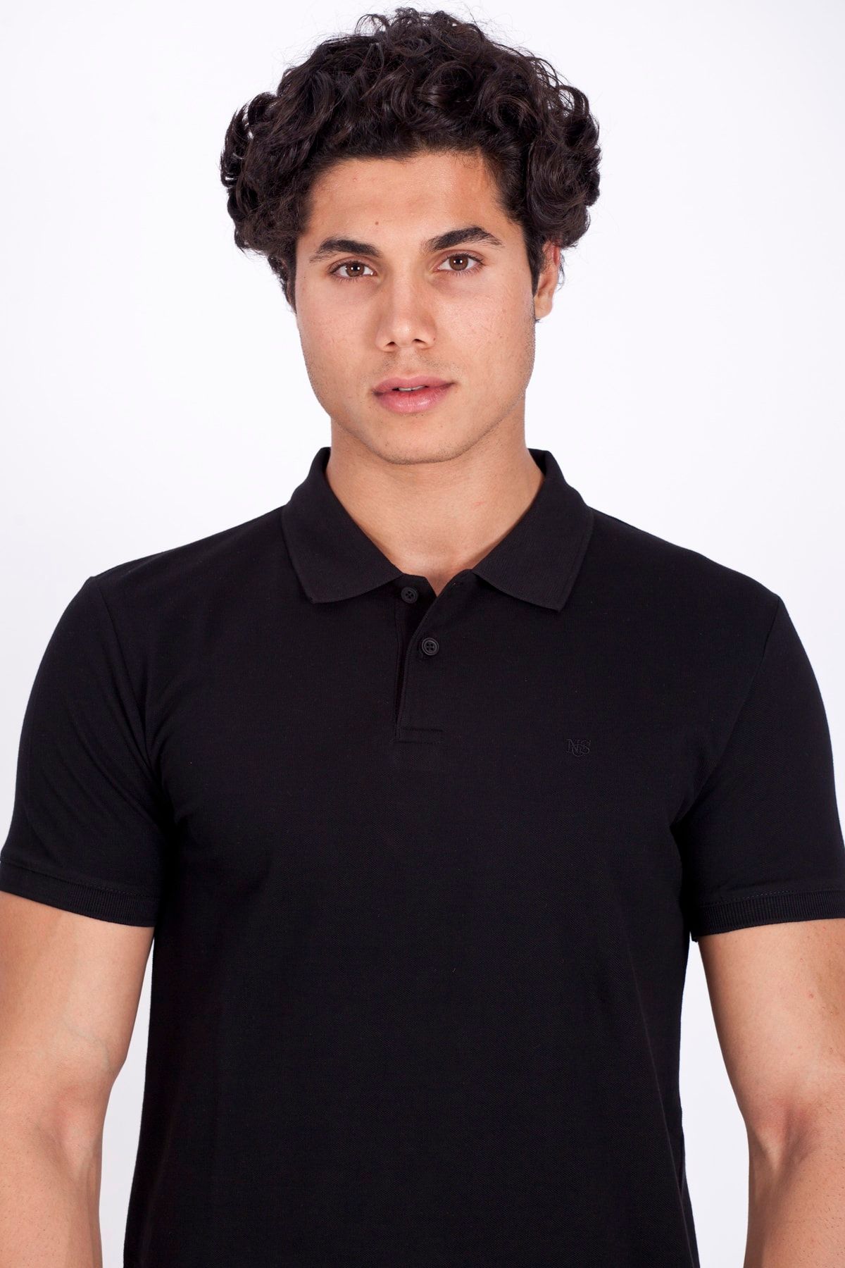 Ncs Jeans Men s Black Polo Collar No Pocket Slim Fit Slim Fit 100