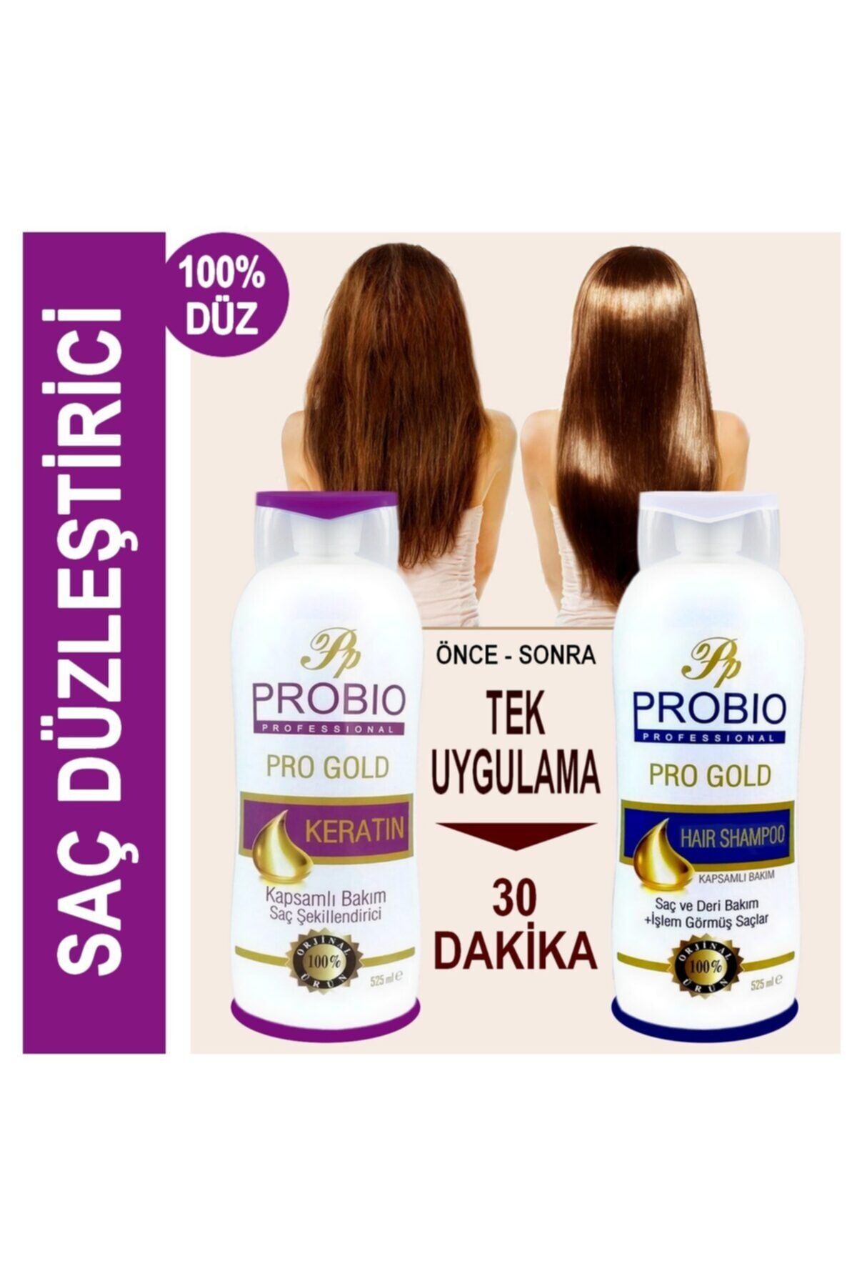 probio pro gold brezilya fonu 2 li set tuzsuz sampuan bio keratin gold 525ml x2 fiyati yorumlari trendyol