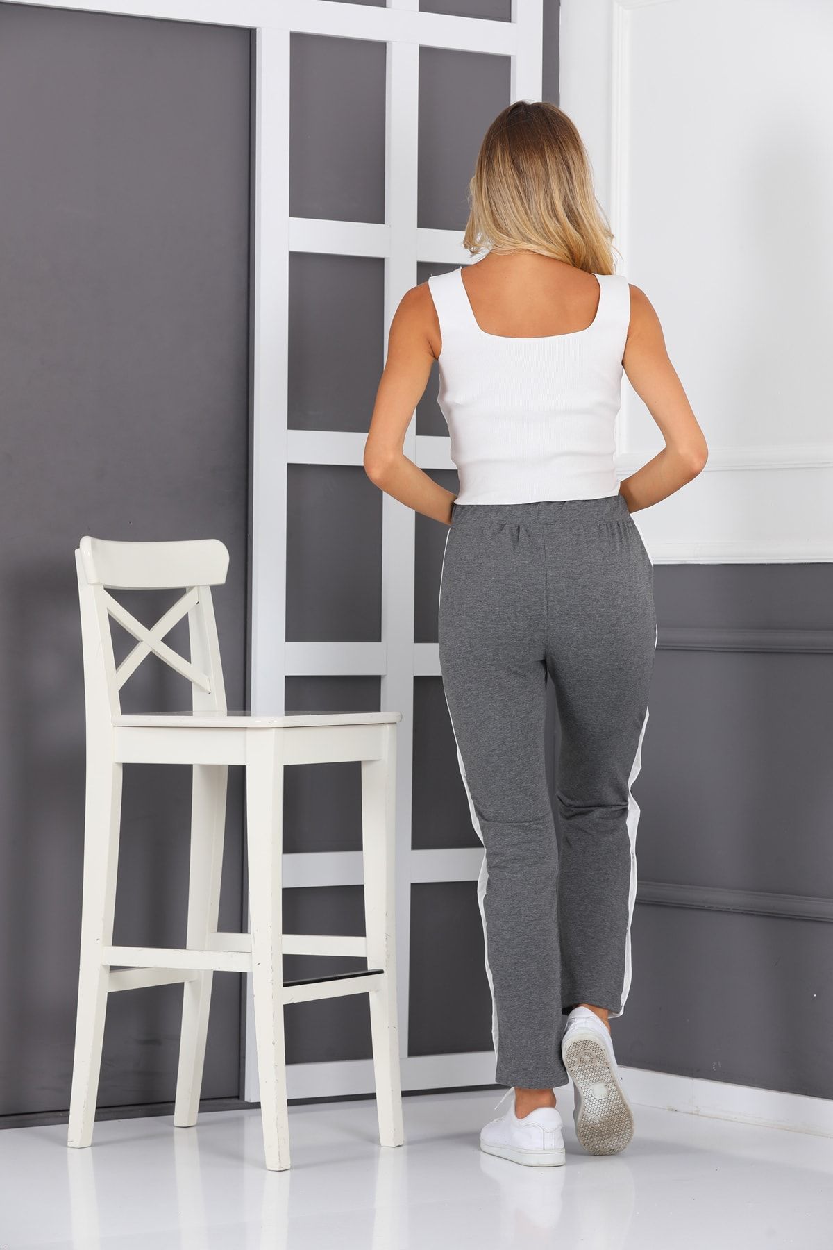 westbound Anthracite Gray Side Snap Slit Wide Leg Sweatpants