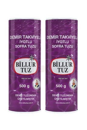 Demir Takviyeli İyotlu Sofra Tuz Tuzluklu 2 X 500 g 2 li Set Image 0