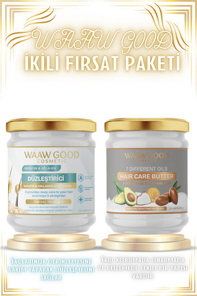 Keratin &Kolajen 210 ml Düzleştirici ve 7 Yağ içeren Saç Maskesi 210 ml Saç Bakım 2'li Fırsat Paketi Image 0