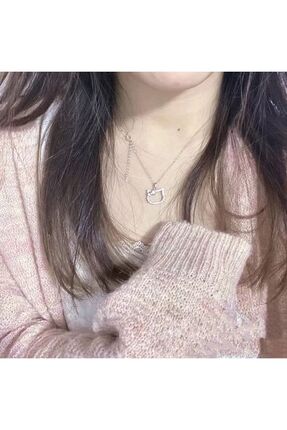 Kedi Zirkon Taşlı Minimal Kolye Image 1