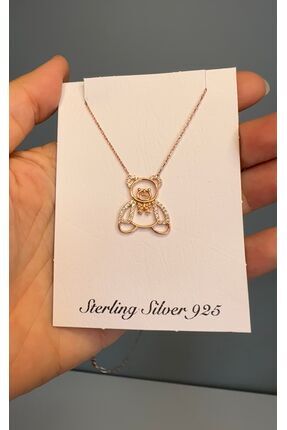 Ayıcık Rose Gold 925ayar Gümüş Kolye Image 0