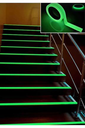 Karanlıkta Işık Veren Gece Parlayan Su Geçirmez  Fosforlu Yeşil Floresan Bant (5cmX124cm) Image 2