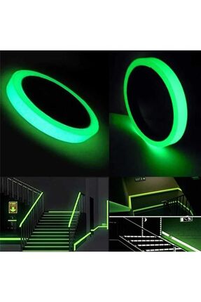 Karanlıkta Işık Veren Gece Parlayan Su Geçirmez  Fosforlu Yeşil Floresan Bant (5cmX124cm) Image 4