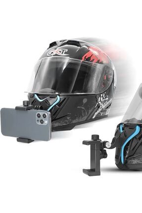 Motosiklet Kask Çene Altı Telefon & Gopro Tutucu Ayarlanabilir Tutucu Güçlendirilmiş Plastik Image 0