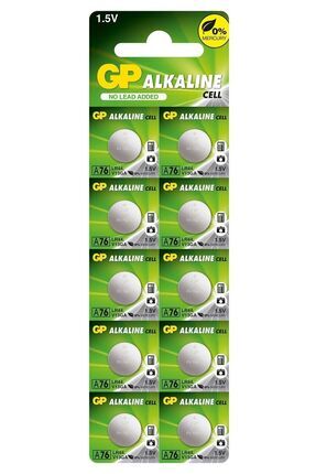 10'lu A76 1.5V Alkalin Düğme Pil LR44-AG13 (GPA76F-2C10) Image 0