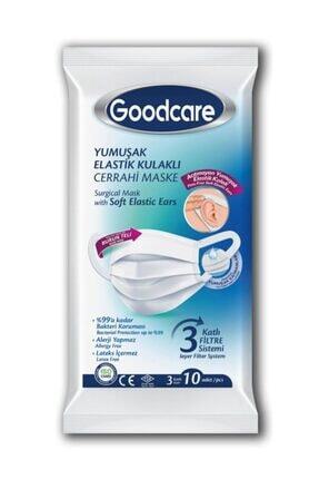 Maske Beyaz Kalın Lastikli 10'lu X 24 Paket 240 Adet Image 0