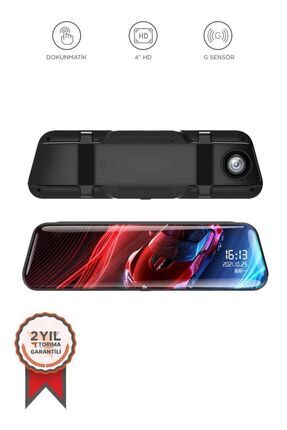 TA-06 Siyah 1080p Araç içi Lcd 9.6 inç Dokunmatik Ekranlı Dikiz Aynası Gece Görüşlü Ön ve Ark Image 0
