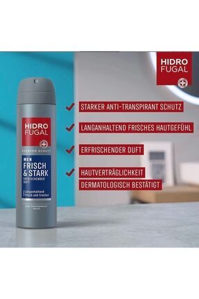 Hidrofugal Men Frisch & Stark Anti-transpirant (Erkek Terleme Önleyici Deodorantı ) Spray 150ml Image 0