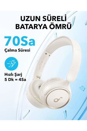 Soundcore H30i Mikrofonlu Kablosuz Kulaküstü Kulaklık - 70 Saat Oynatma Süresi - Beyaz - A3012 Image 1
