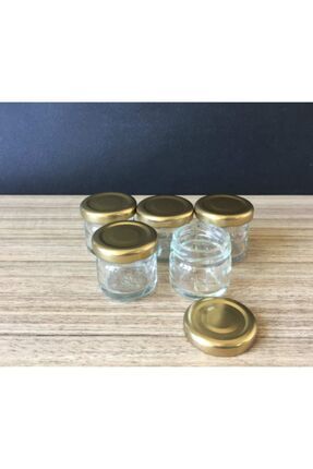 - 50 Adet 29 Cc Cam Kavanoz - Gold Kapak - Hediyelik , Hobi , Düğün, Nişan-mini Kavanoz Image 0