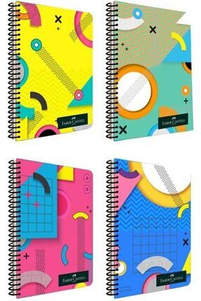 Pp Kapak Pattern 100 Yaprak A4 Kareli Defter 4lü Set Image 0