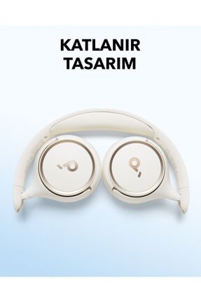 Soundcore H30i Mikrofonlu Kablosuz Kulaküstü Kulaklık - 70 Saat Oynatma Süresi - Beyaz - A3012 Image 4