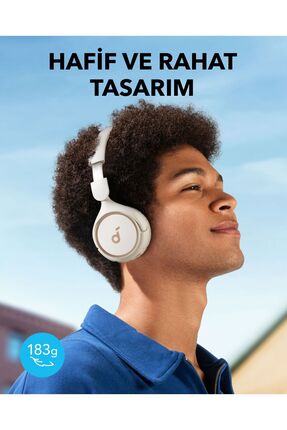 Soundcore H30i Mikrofonlu Kablosuz Kulaküstü Kulaklık - 70 Saat Oynatma Süresi - Beyaz - A3012 Image 5