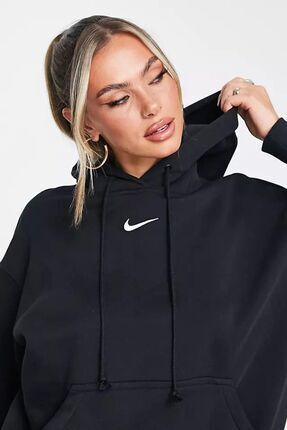 Sportswear Phoenix Fleece Oversize Kesim Kadın Siyah Sweatshrit Image 3