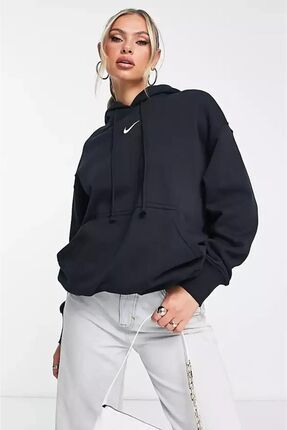 Sportswear Phoenix Fleece Oversize Kesim Kadın Siyah Sweatshrit Image 4