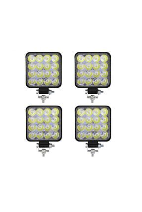 4 Adet 16 Led Kare Çalışma Lambası 110x110mm Off Road Traktör Tekne 16led-110 Image 0