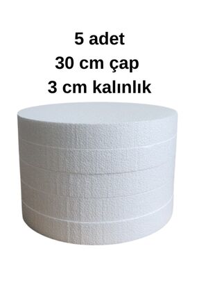 Strafor Yuvarlak Pasta Tabanı Altlığı 30 X 3cm (5 adet) Image 0