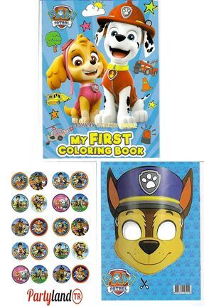 Paw Patrol Boyama Kitabı 3'lü (BOYAMA , STİCKER , ARKA KAPAK MASKE) Image 0