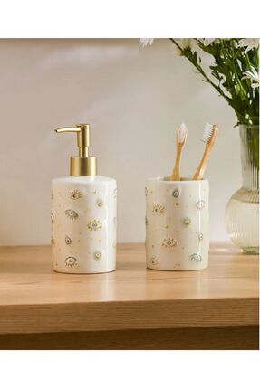 Göz Baskılı Seramik Banyo Seti 2'li Image 0