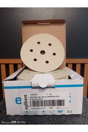 Egebant Zım Dısk Velcro Makine Zımparası P120 7 Delikli (100 ADET) Image 0