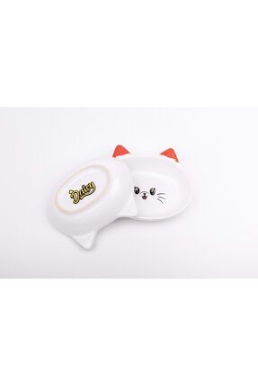 1 Adet Kedi Kulaklı Porselen Mama Ve Su Kabı 14*4 Cm Image 0