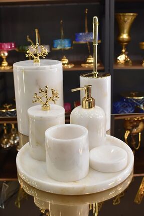 Premium Mermer 7 Li Set Banyo Takımı. Image 0