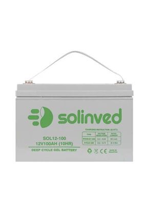 100 AH JEL AKÜ 12V SOLİNVED Image 0