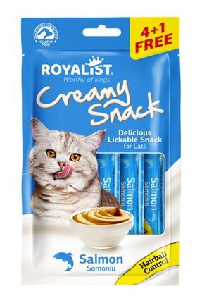 creamy snack salmon hairball somonlu tüy yumağı kontrol ödül maması 5x15 gr Image 0